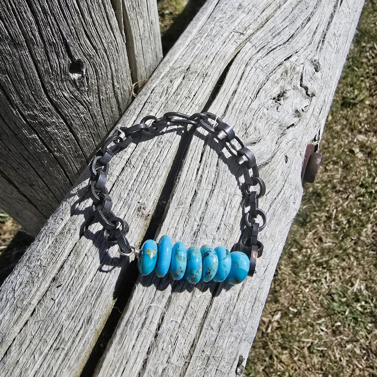 Black Iron Turquoise Bracelet