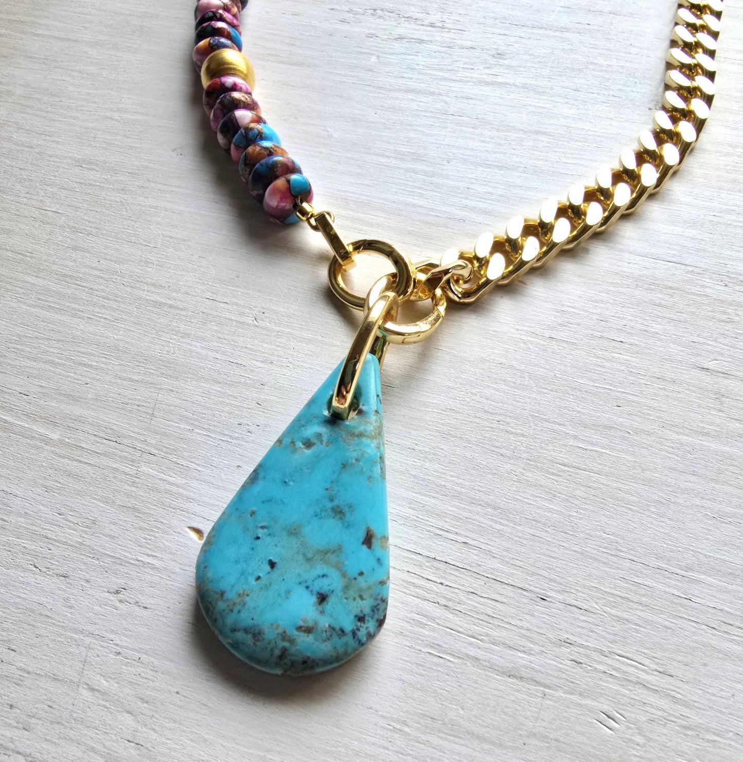 Jene - Multi Turquoise Pendant Necklace