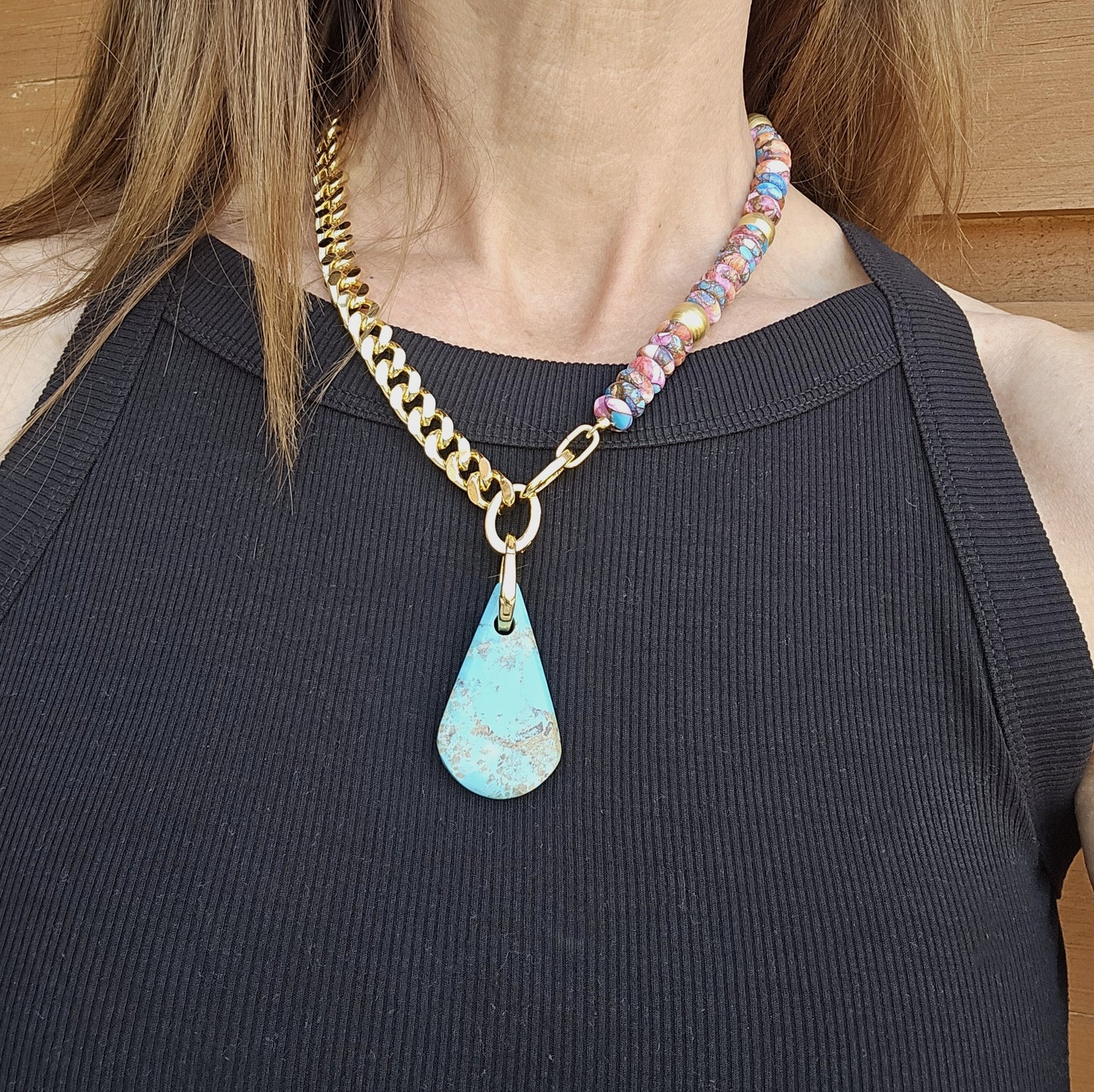 Jene - Multi Turquoise Pendant Necklace