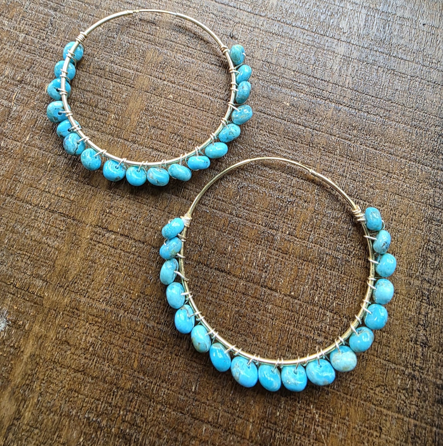 Large Turquoise Hoop Earrings