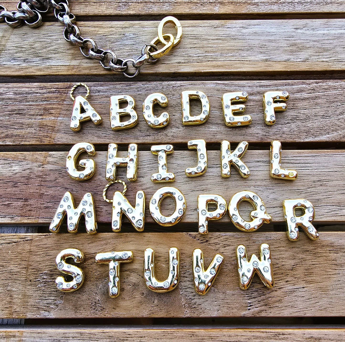 Bubble Letter Initial Necklace