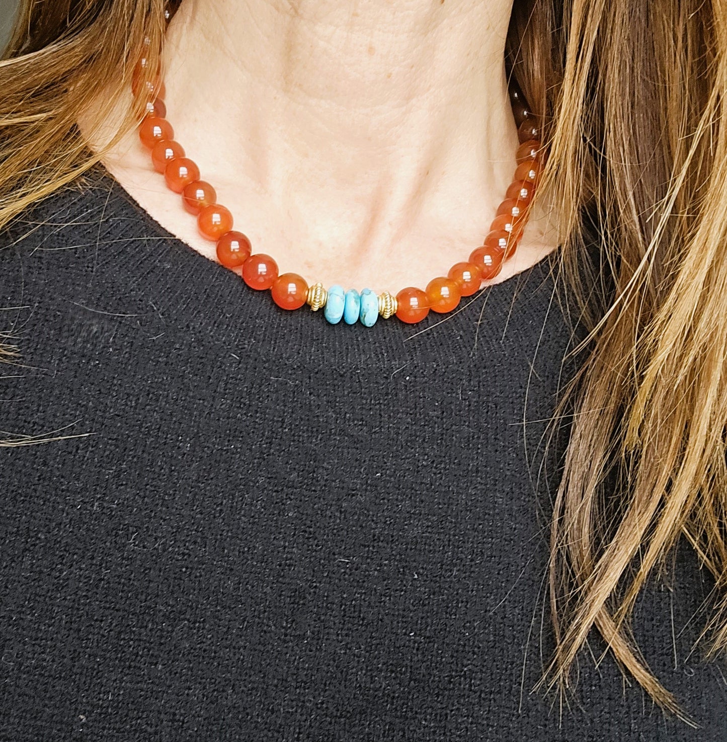Dallas - Carnelian Turquoise Necklace
