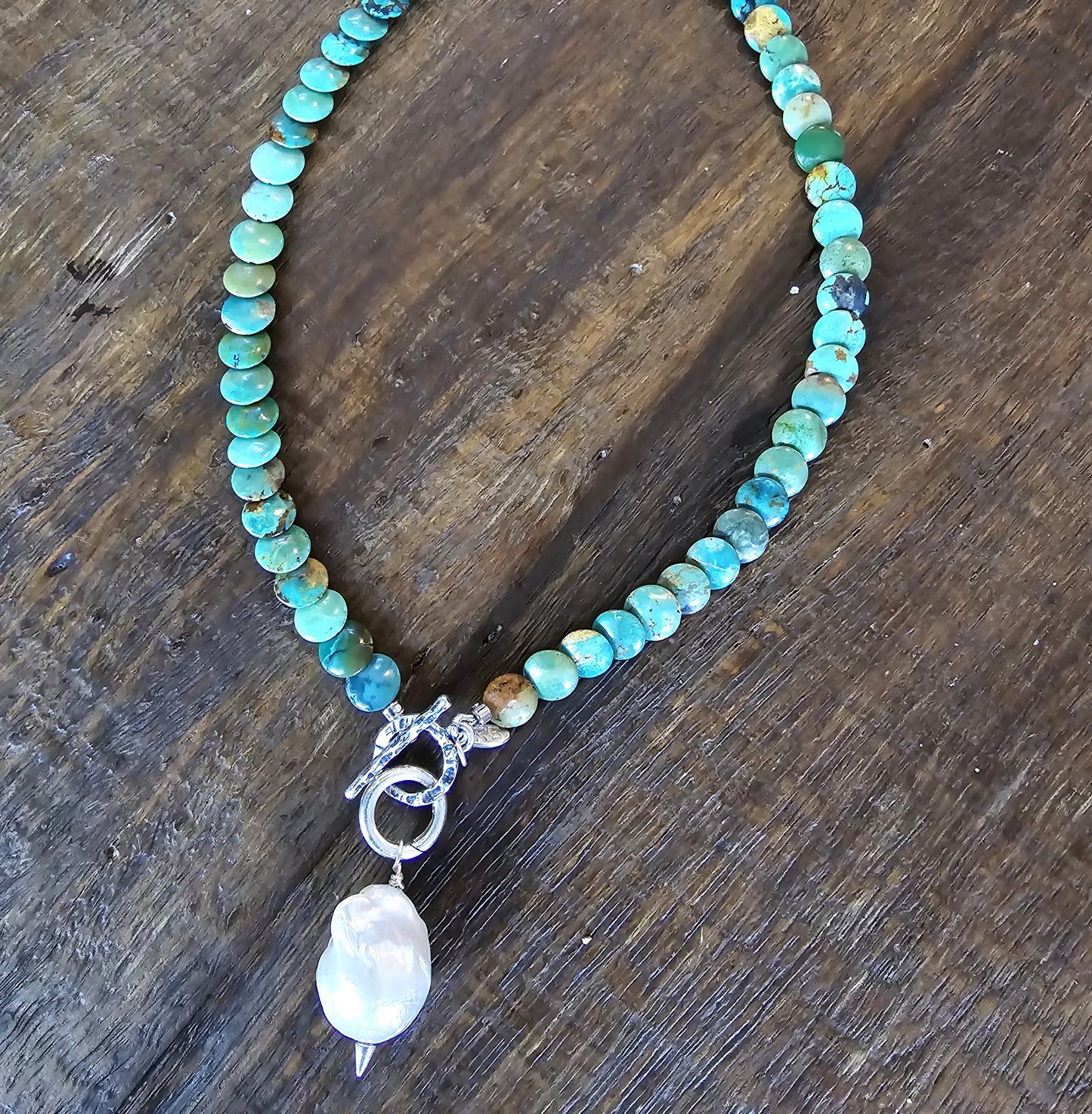 Santa Fe - Turquoise Coin Pearl Necklace