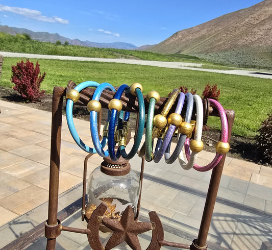 High Desert Gold Leather Bracelet
