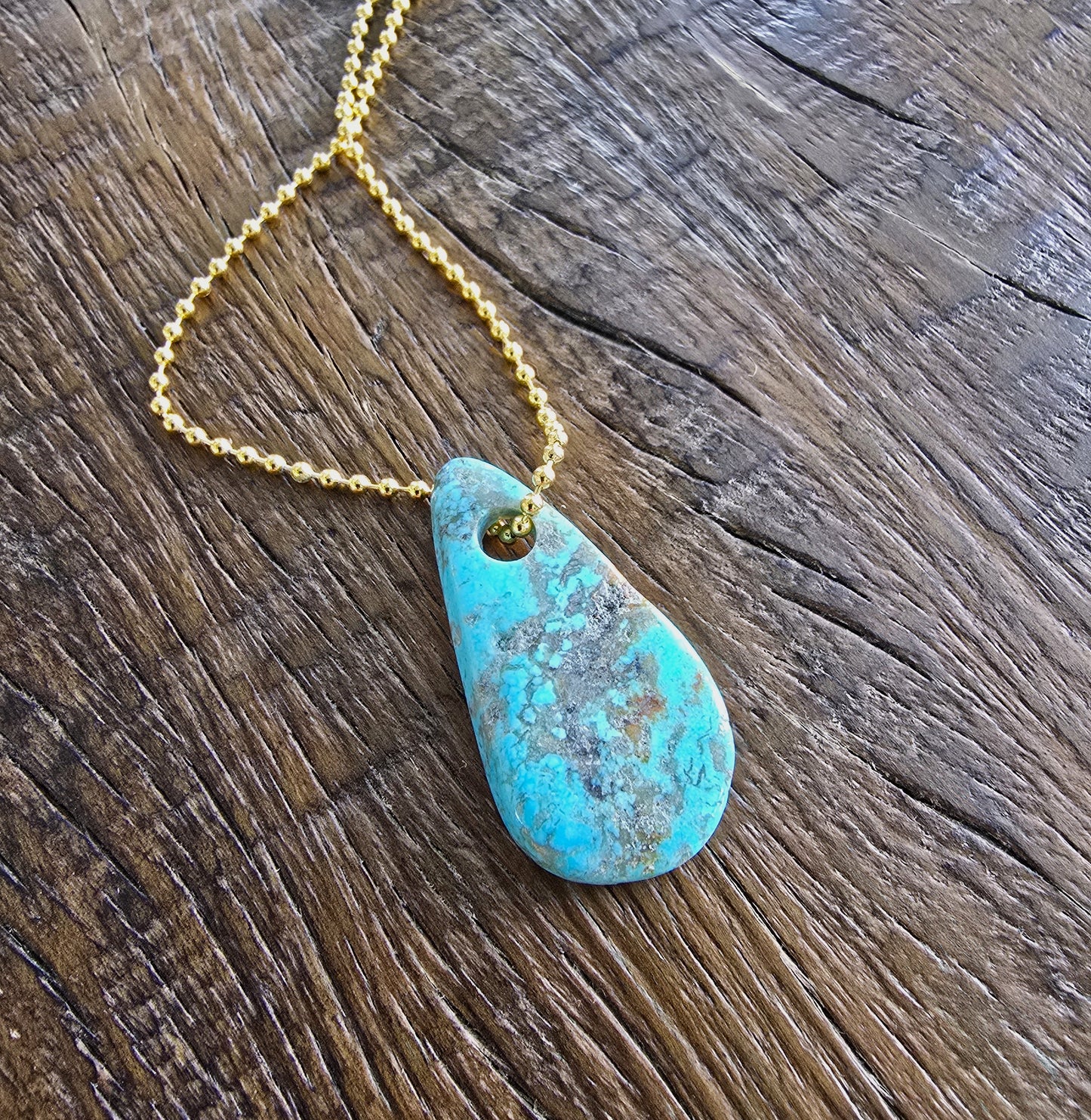 Teardrop Turquoise Pendant Necklace