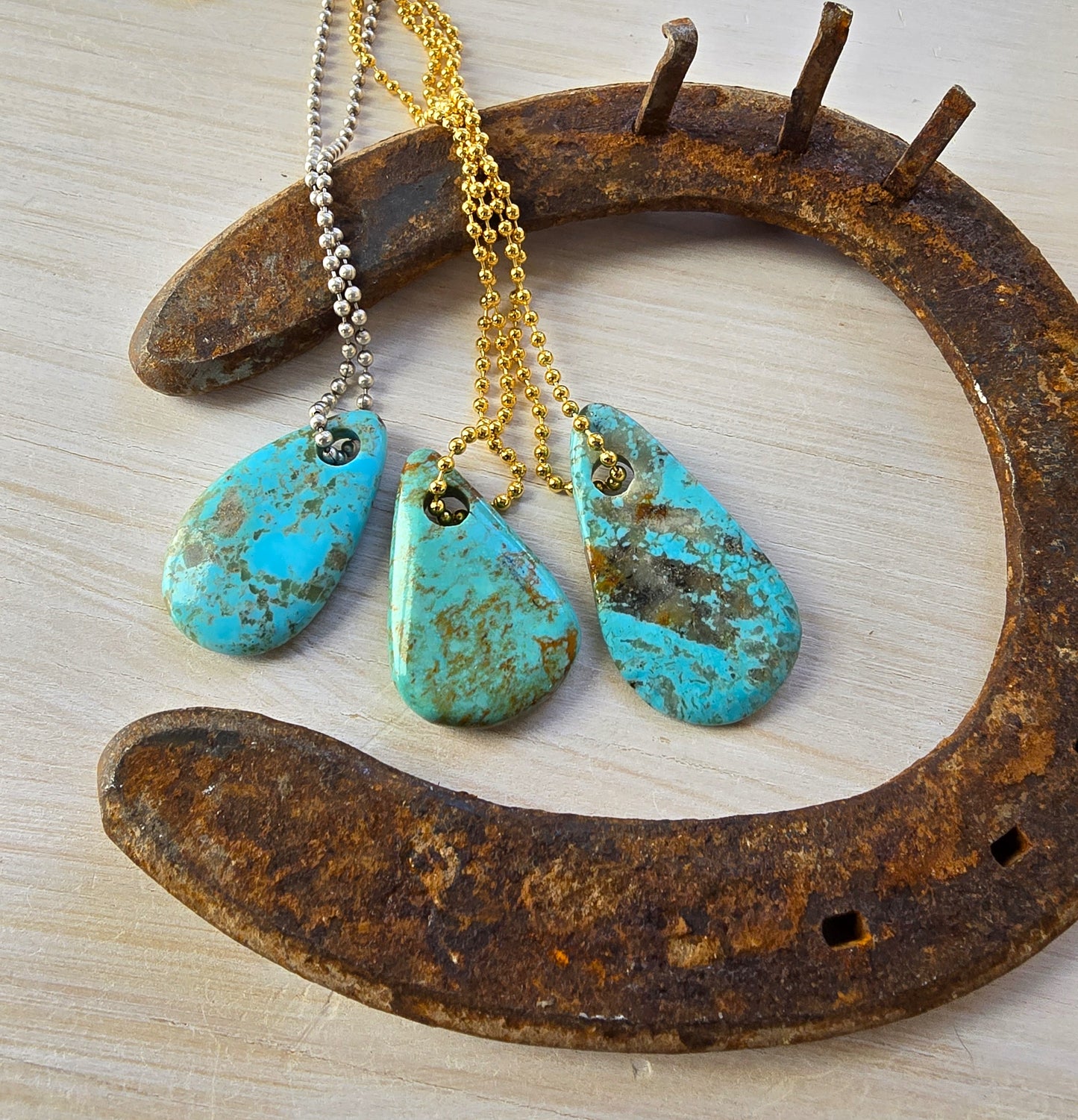 Teardrop Turquoise Pendant Necklace