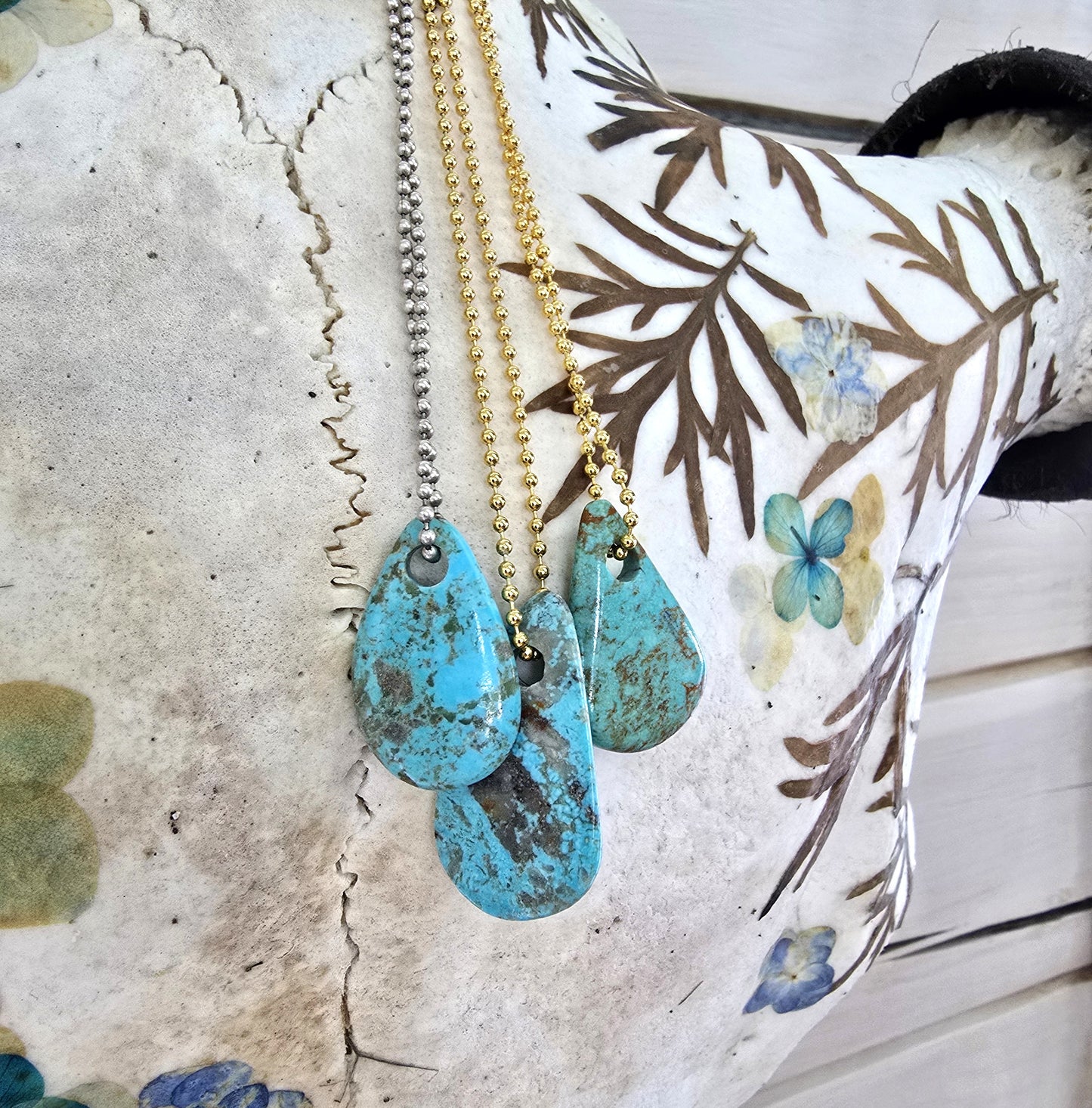 Teardrop Turquoise Pendant Necklace