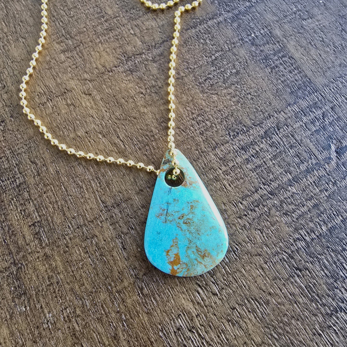Teardrop Turquoise Pendant Necklace