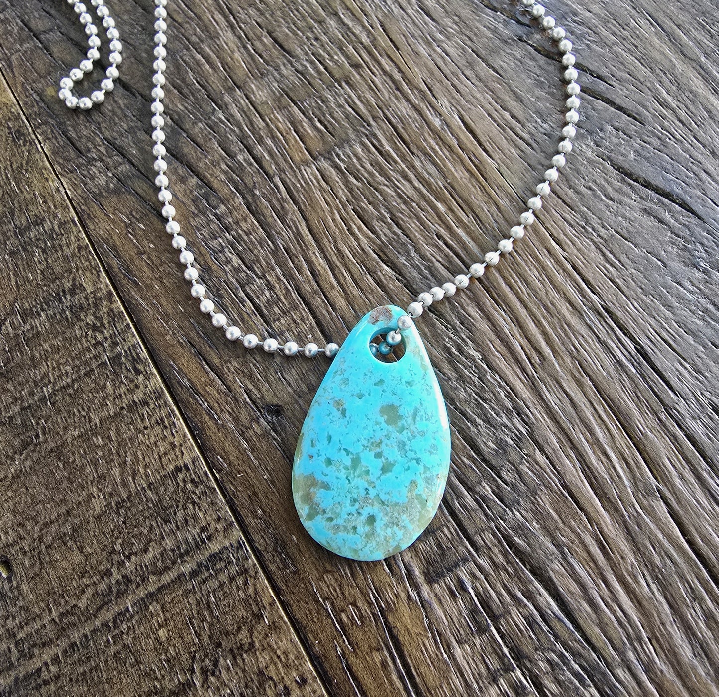 Teardrop Turquoise Pendant Necklace