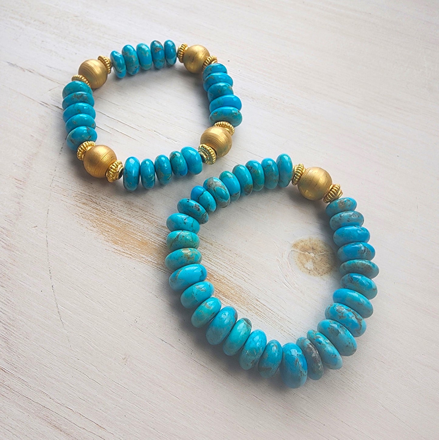 Phoenix - Turquoise & Gold Bead Bracelet