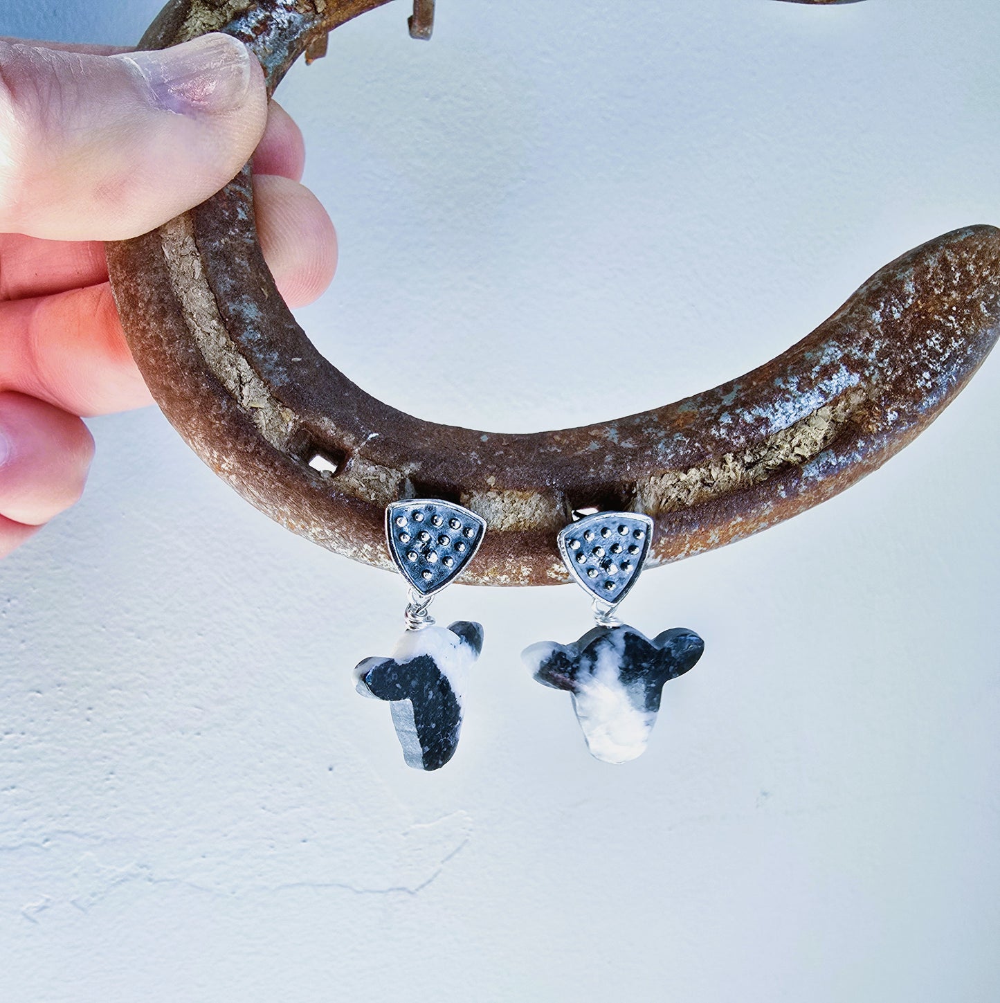 White Buffalo Turquoise Earrings