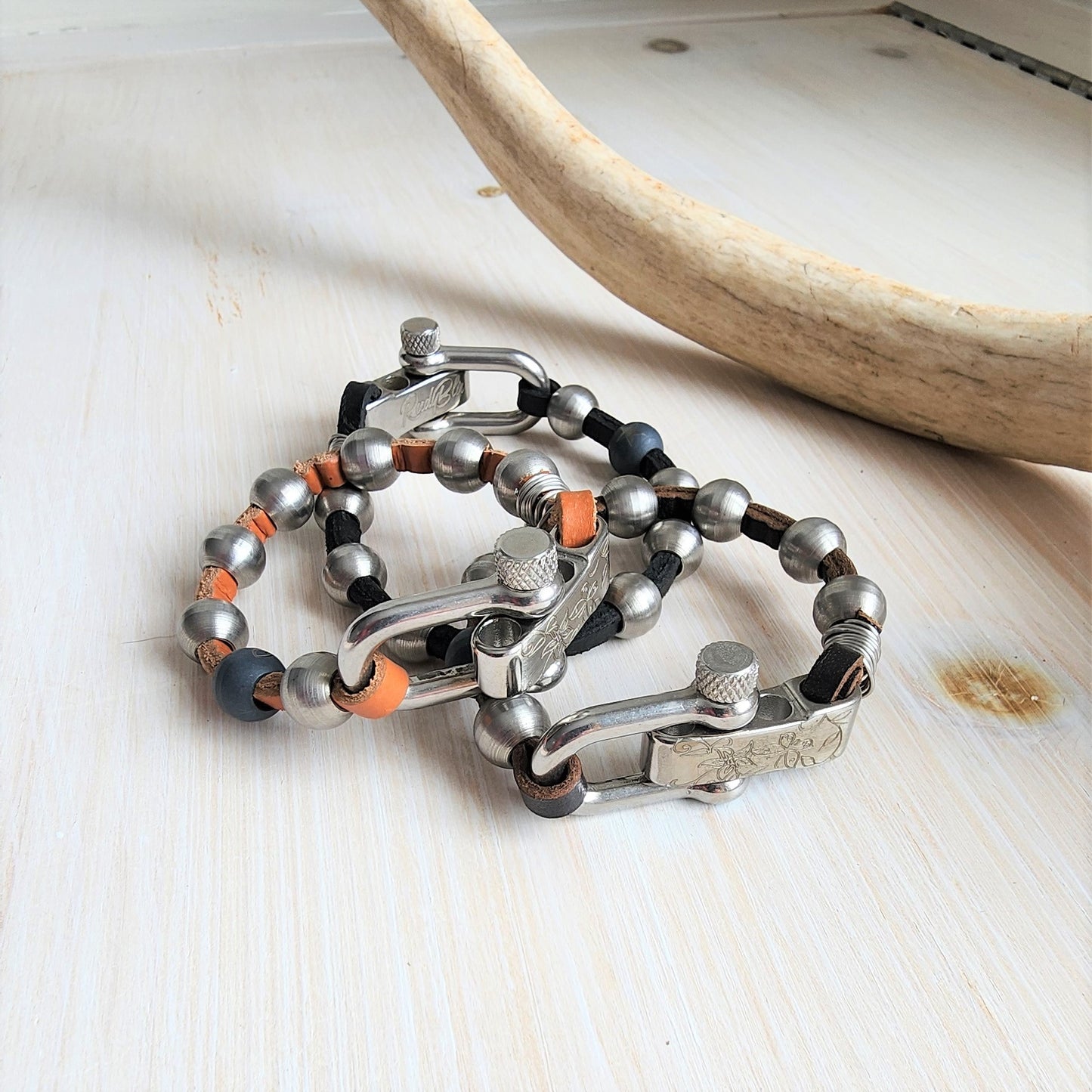 Leather & Steel Bracelet