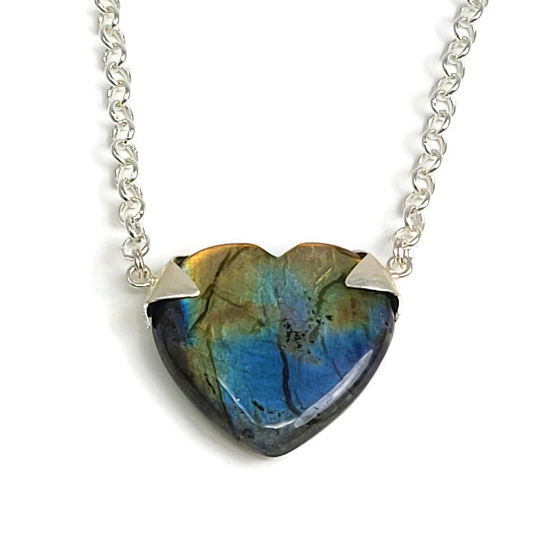 Labradorite Heart Pendant Necklace