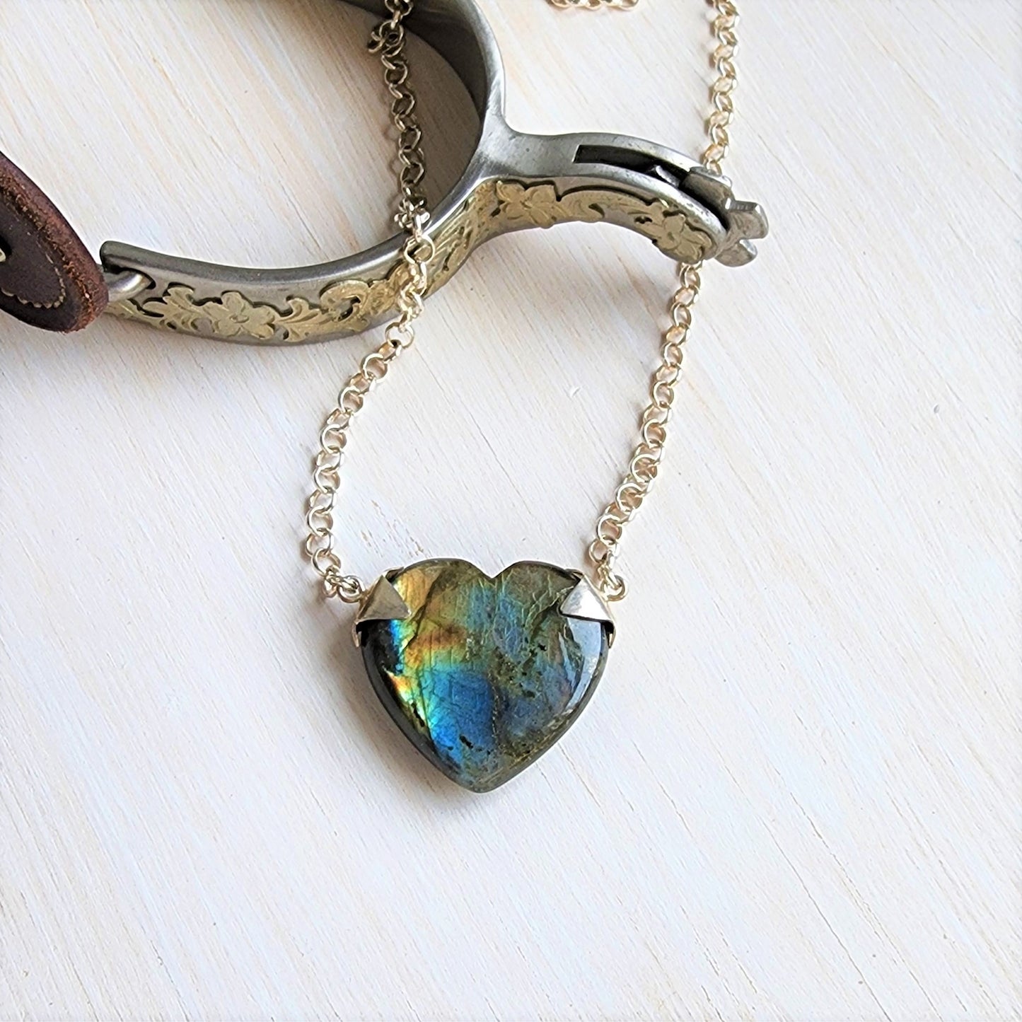 Labradorite Heart Pendant Necklace