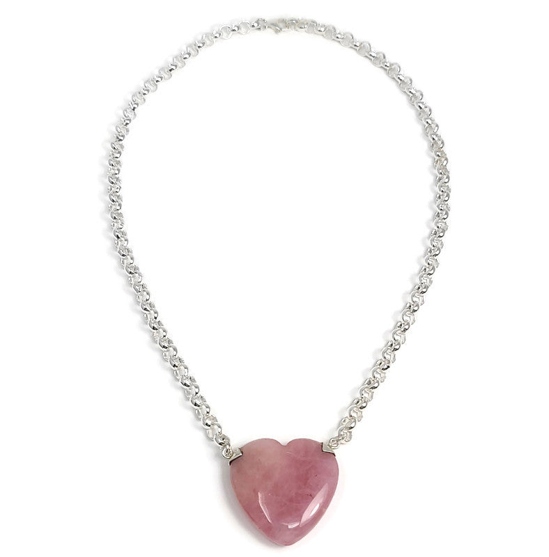 Rose Quartz Heart Pendant Necklace