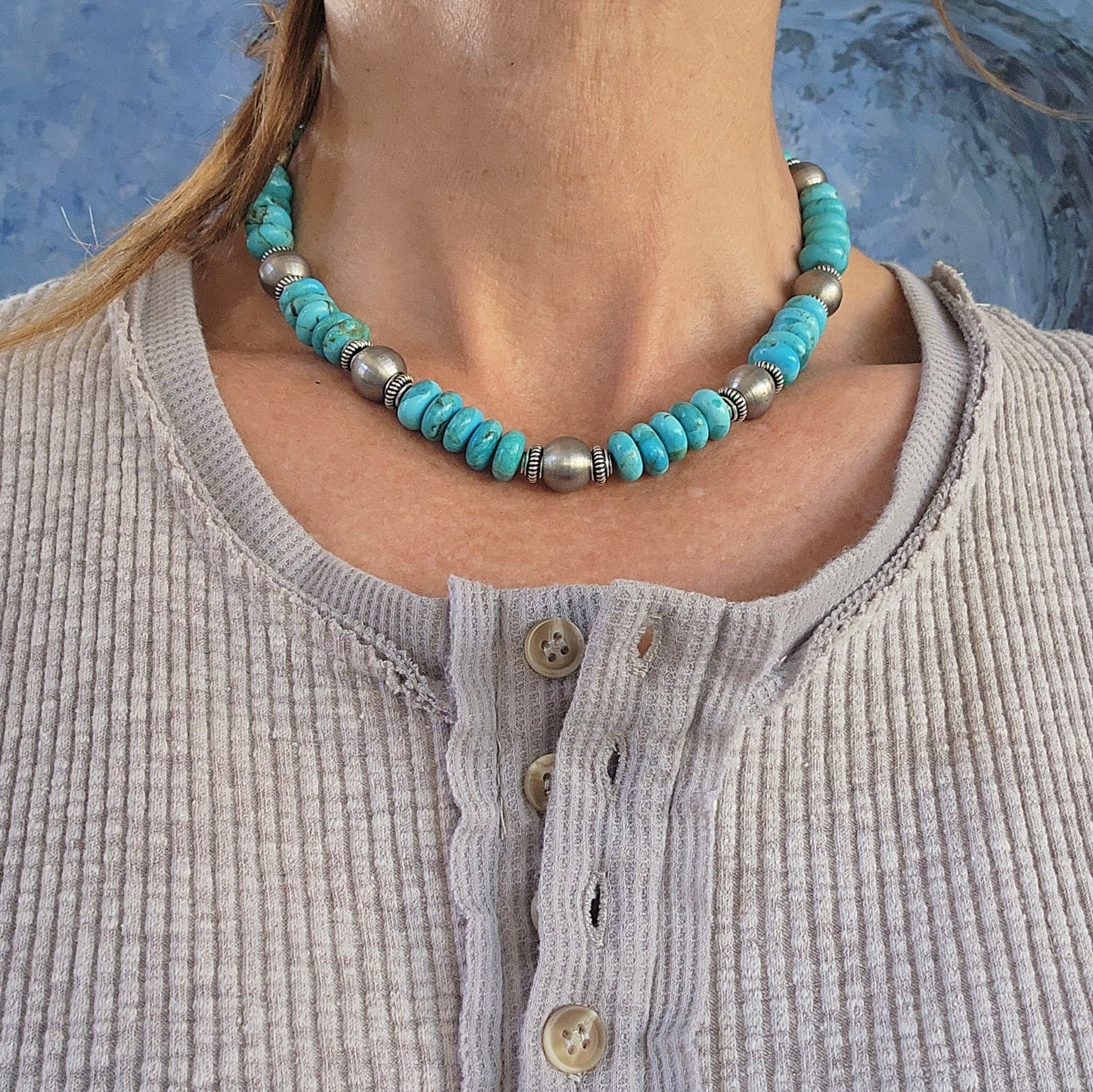 Taos - Kingman Steel Short Necklace
