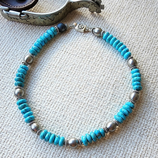 Taos - Kingman Steel Short Necklace