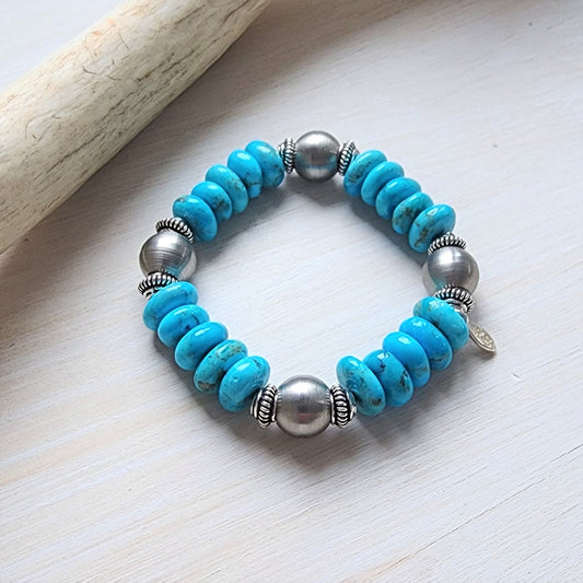 Clara - Kingman Steel Stretch Bracelet