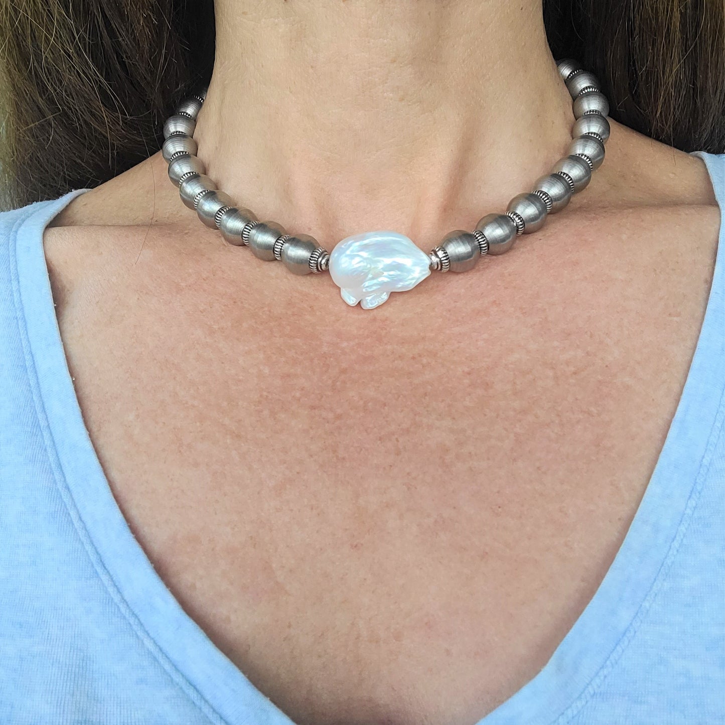 Tough Girl Pearl Collar Necklace