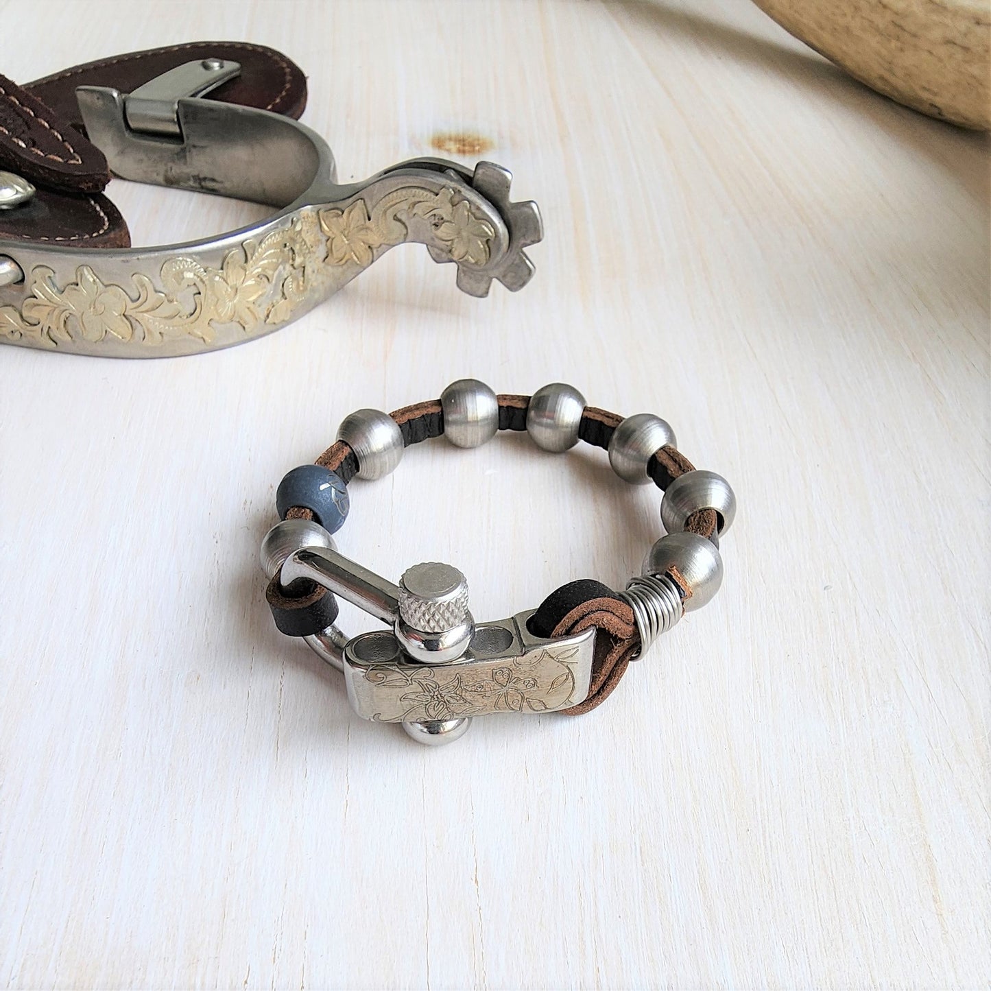 Leather & Steel Bracelet