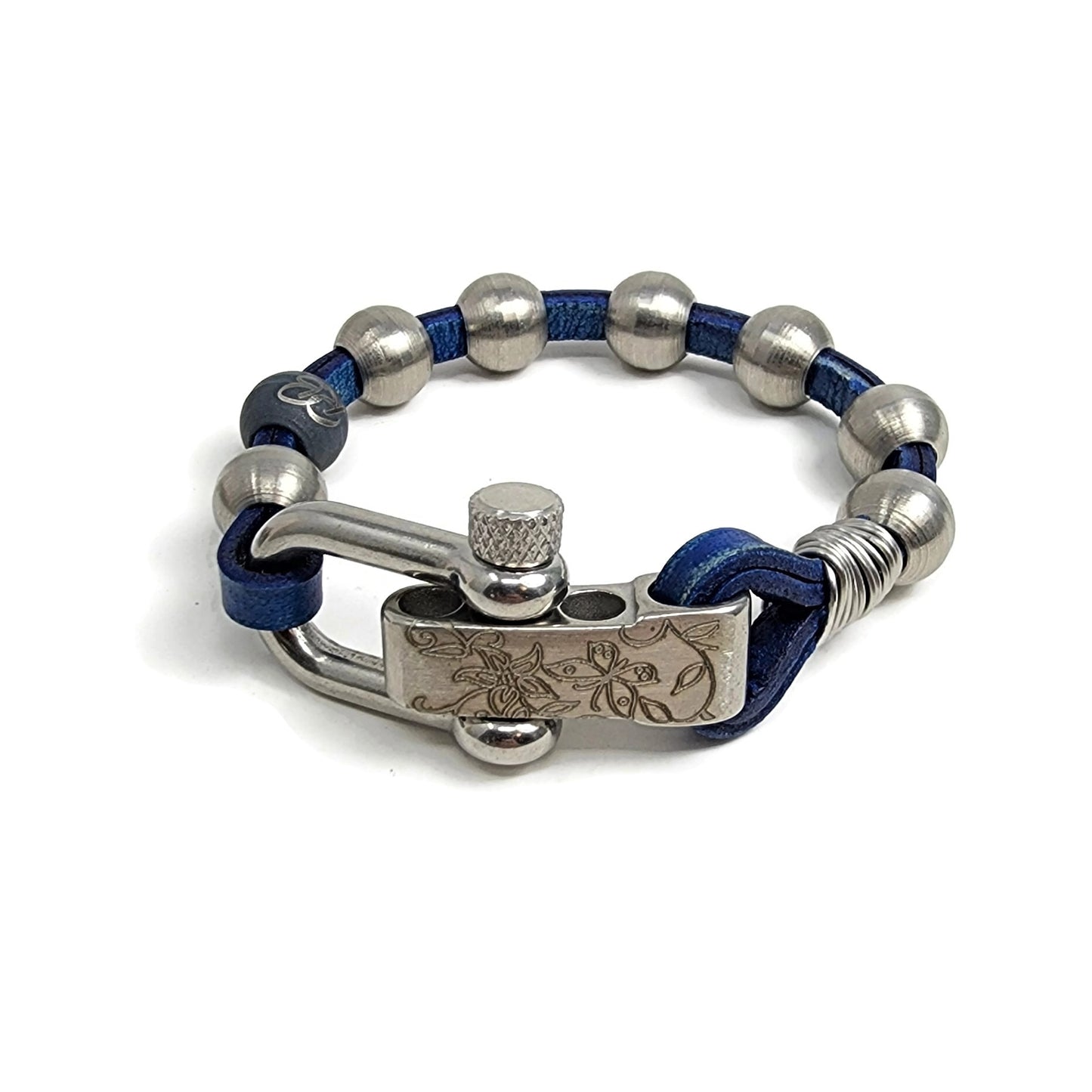 Colored Leather & Steel Bracelet