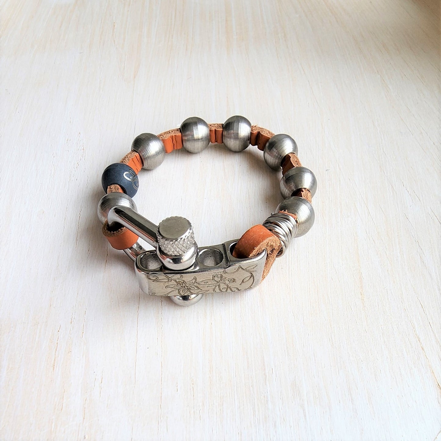 Leather & Steel Bracelet