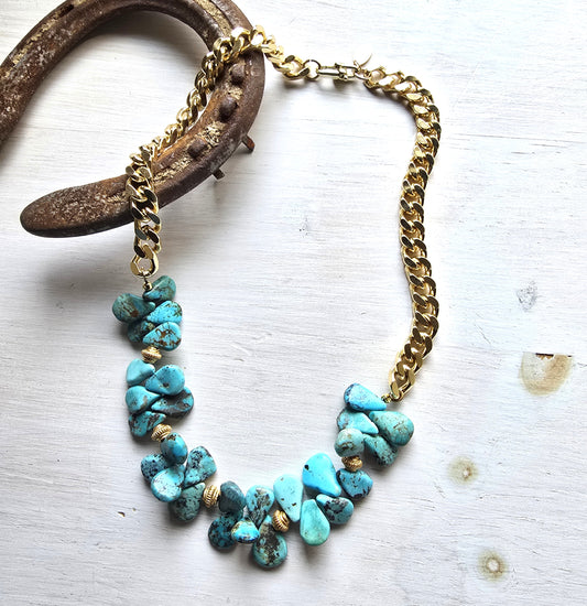 Bonnie Turquoise & Gold Necklace