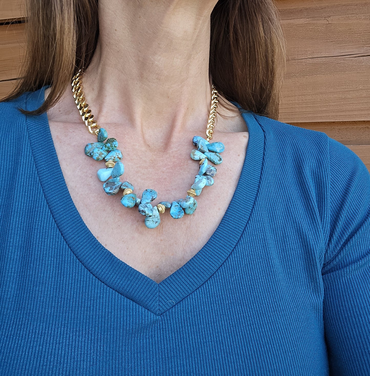 Bonnie Turquoise & Gold Necklace