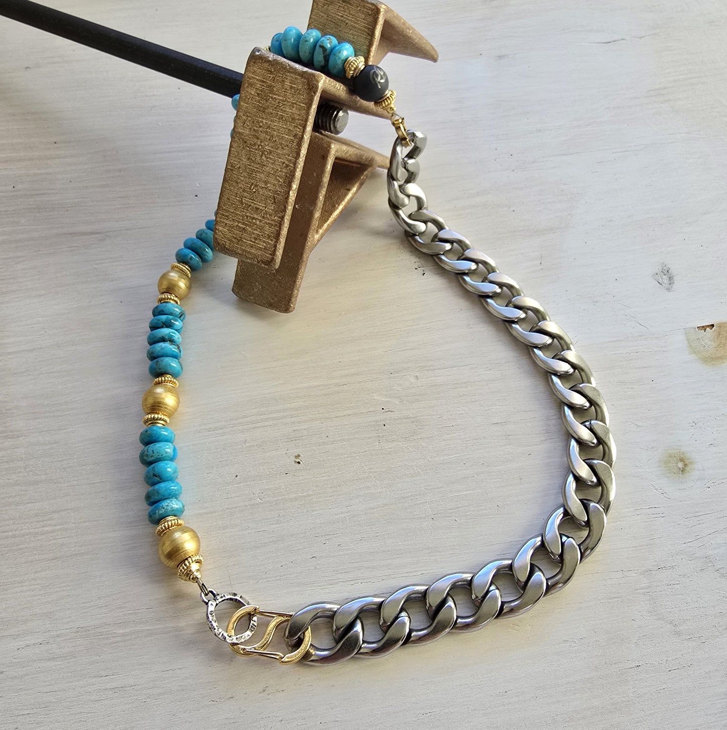 Dakota Mixed Metal Turquoise Necklace