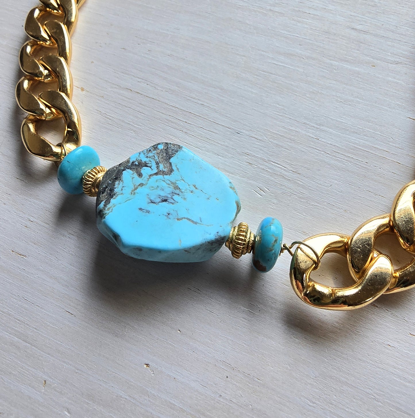 Joannie - Turquoise Slab Collar Necklace
