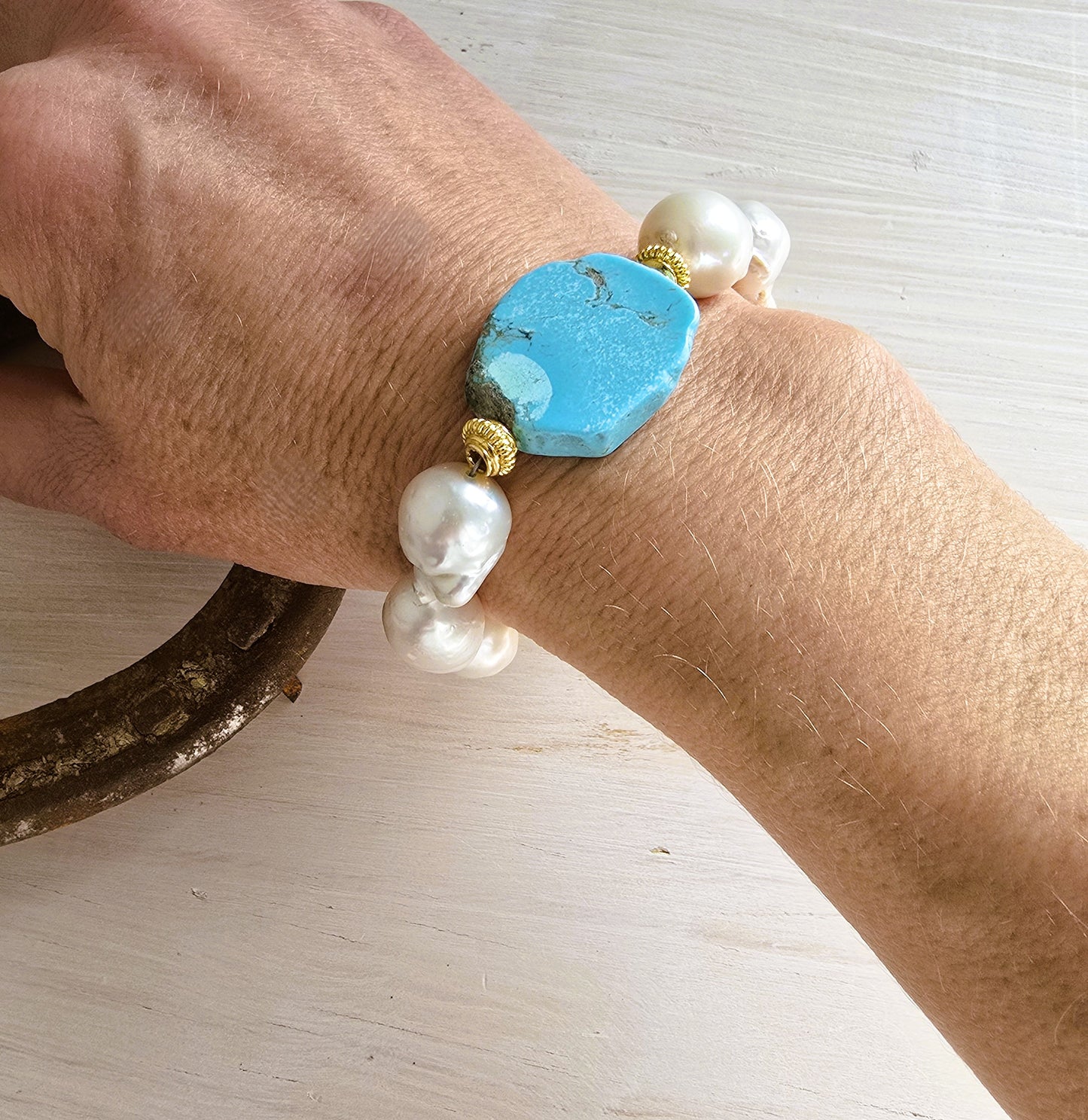 Marilyn Turquoise Pearl Bracelet