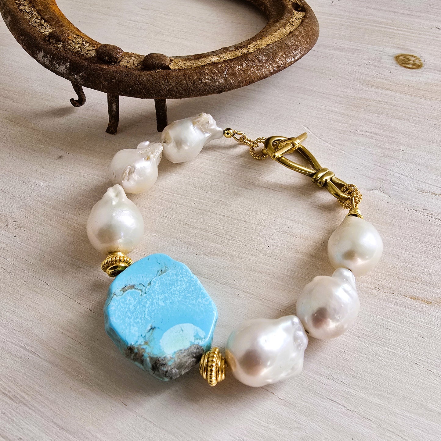 Marilyn Turquoise Pearl Bracelet