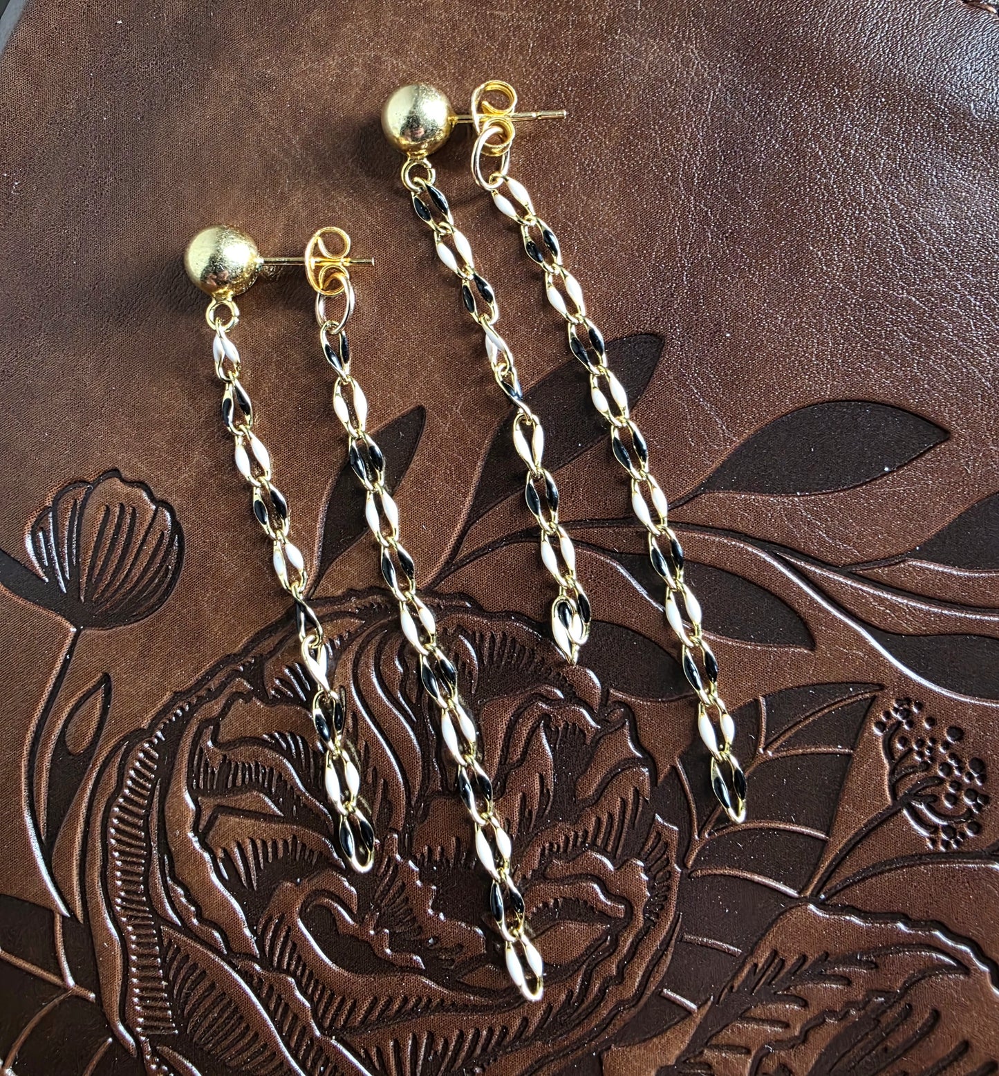 Black & White Double Drop Earrings