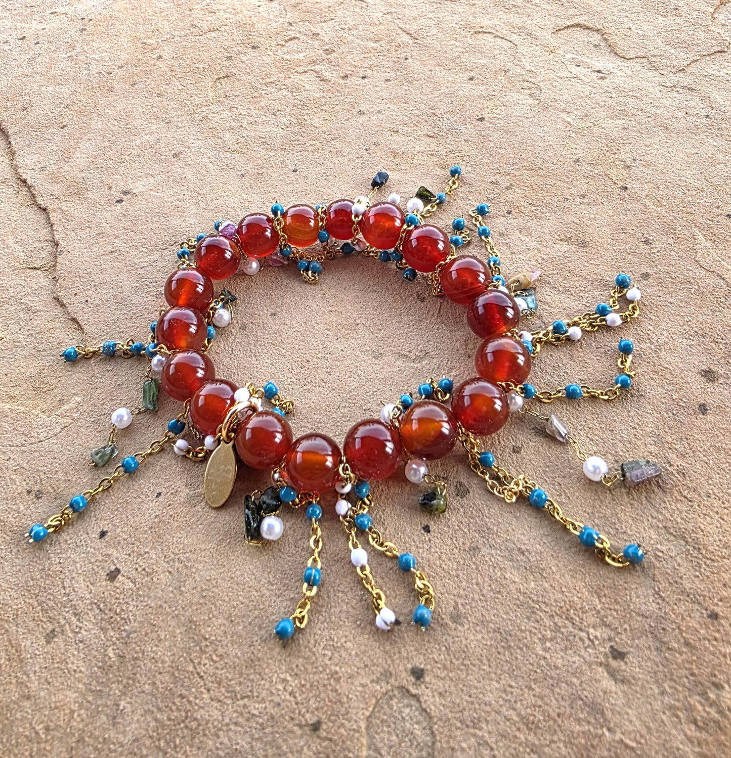 Carnelian Fringe Bracelet