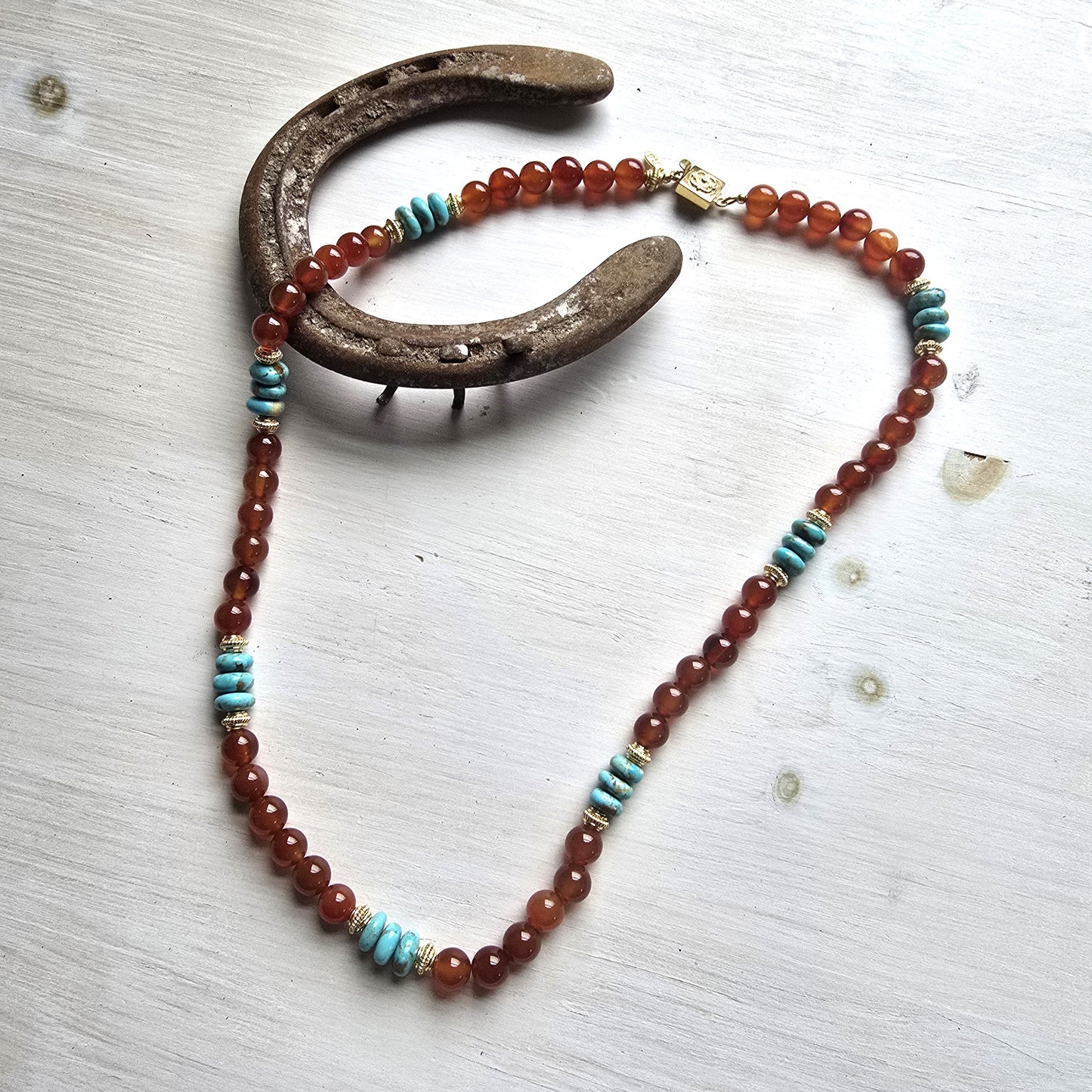 Ruby - Carnelian & Turquoise Long Necklace