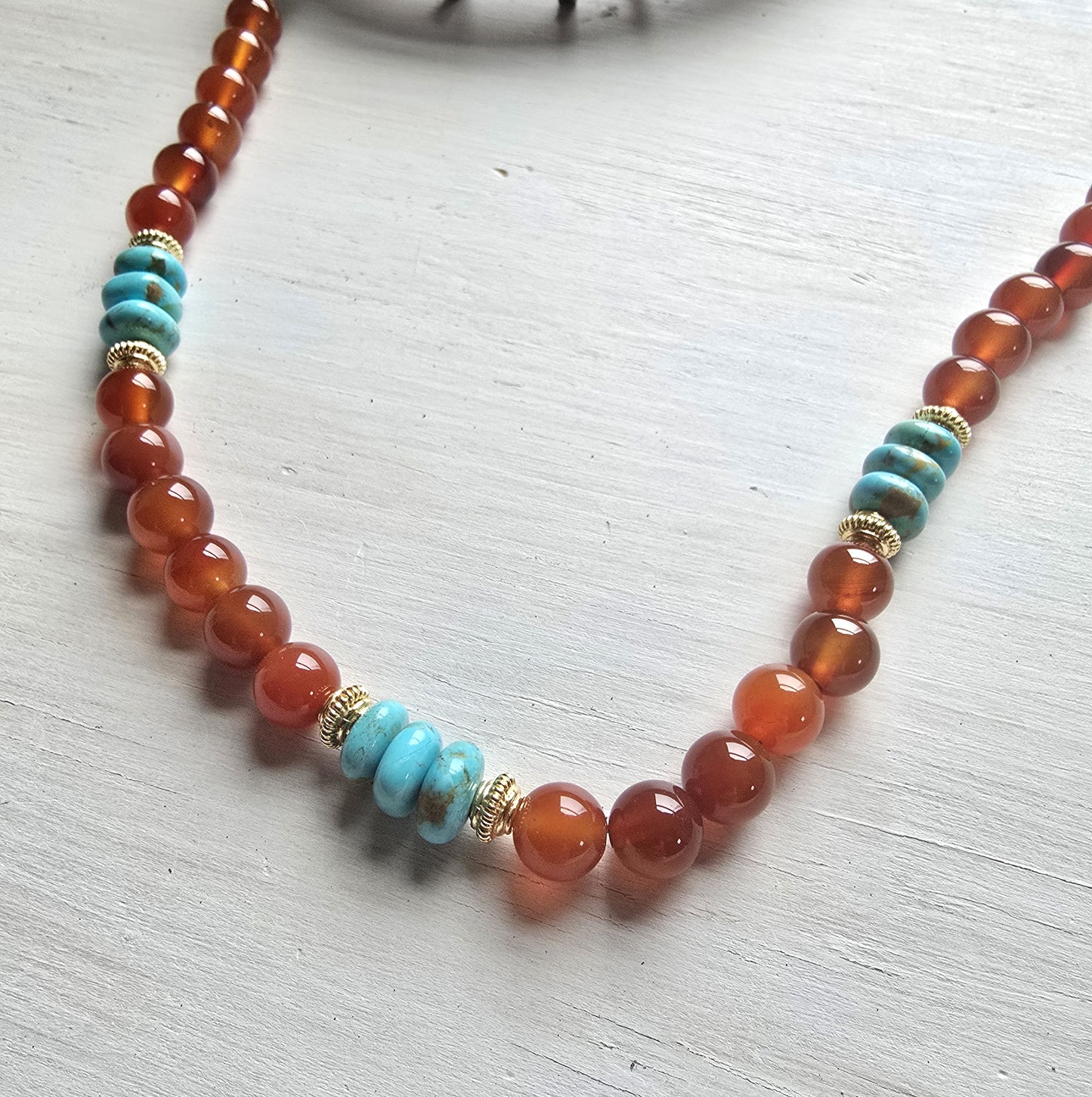 Ruby - Carnelian & Turquoise Long Necklace