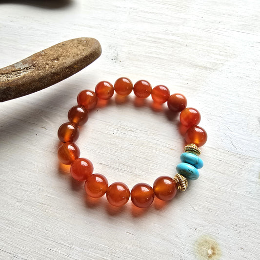 Austin - Carnelian Turquoise Stretch Bracelet