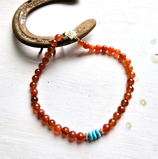 Dallas - Carnelian Turquoise Necklace