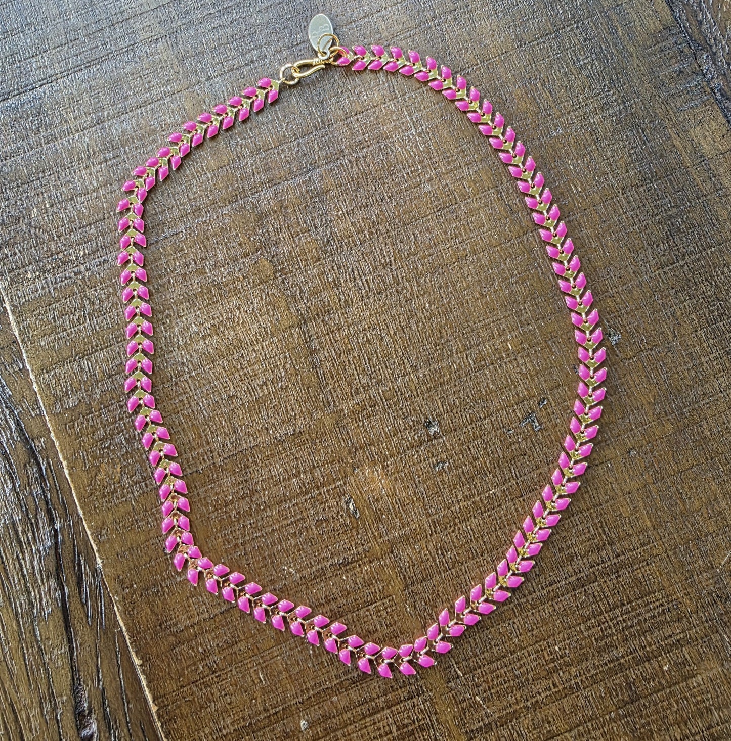 Chevron Enamel Necklace