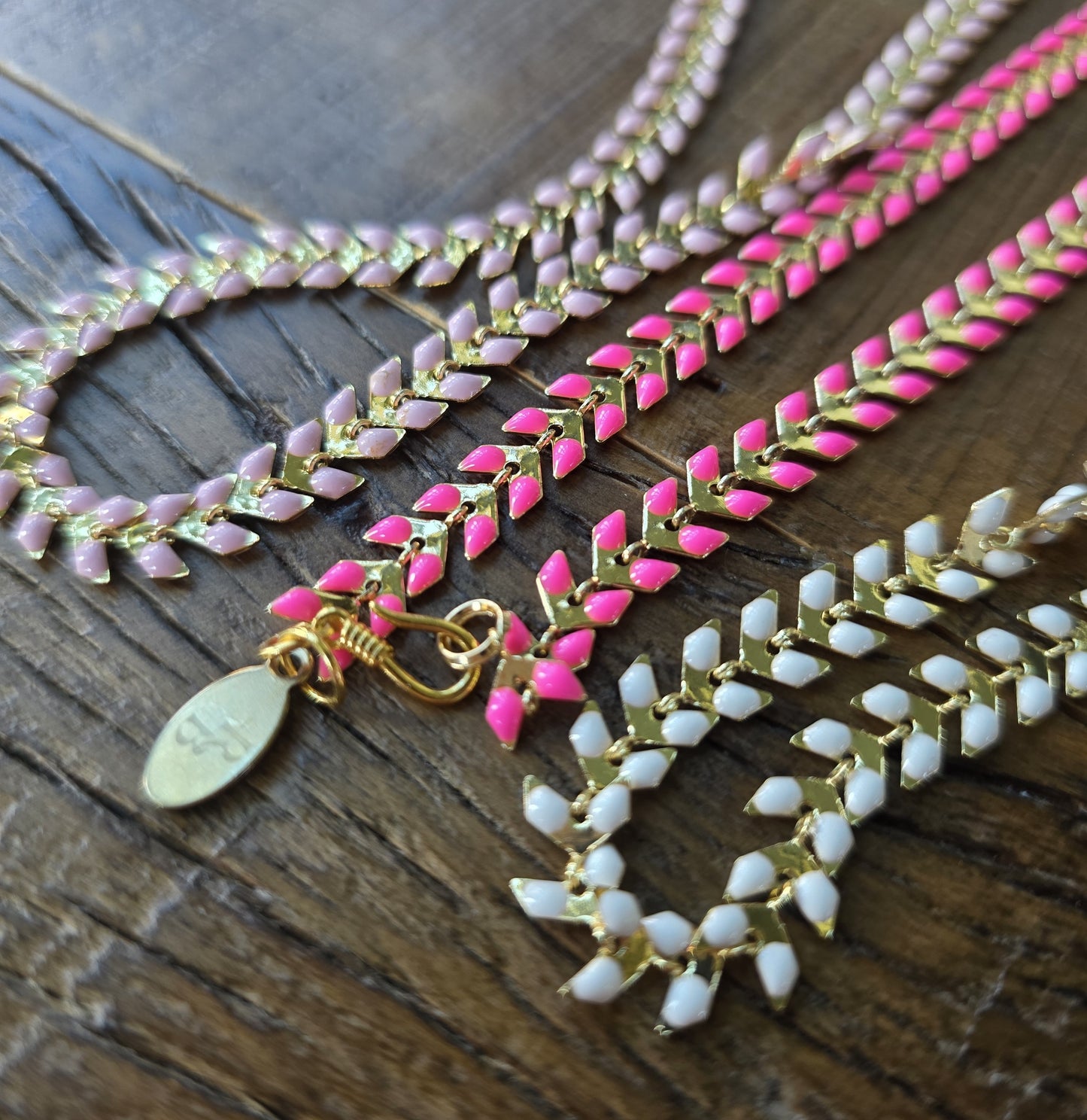 Chevron Enamel Necklace