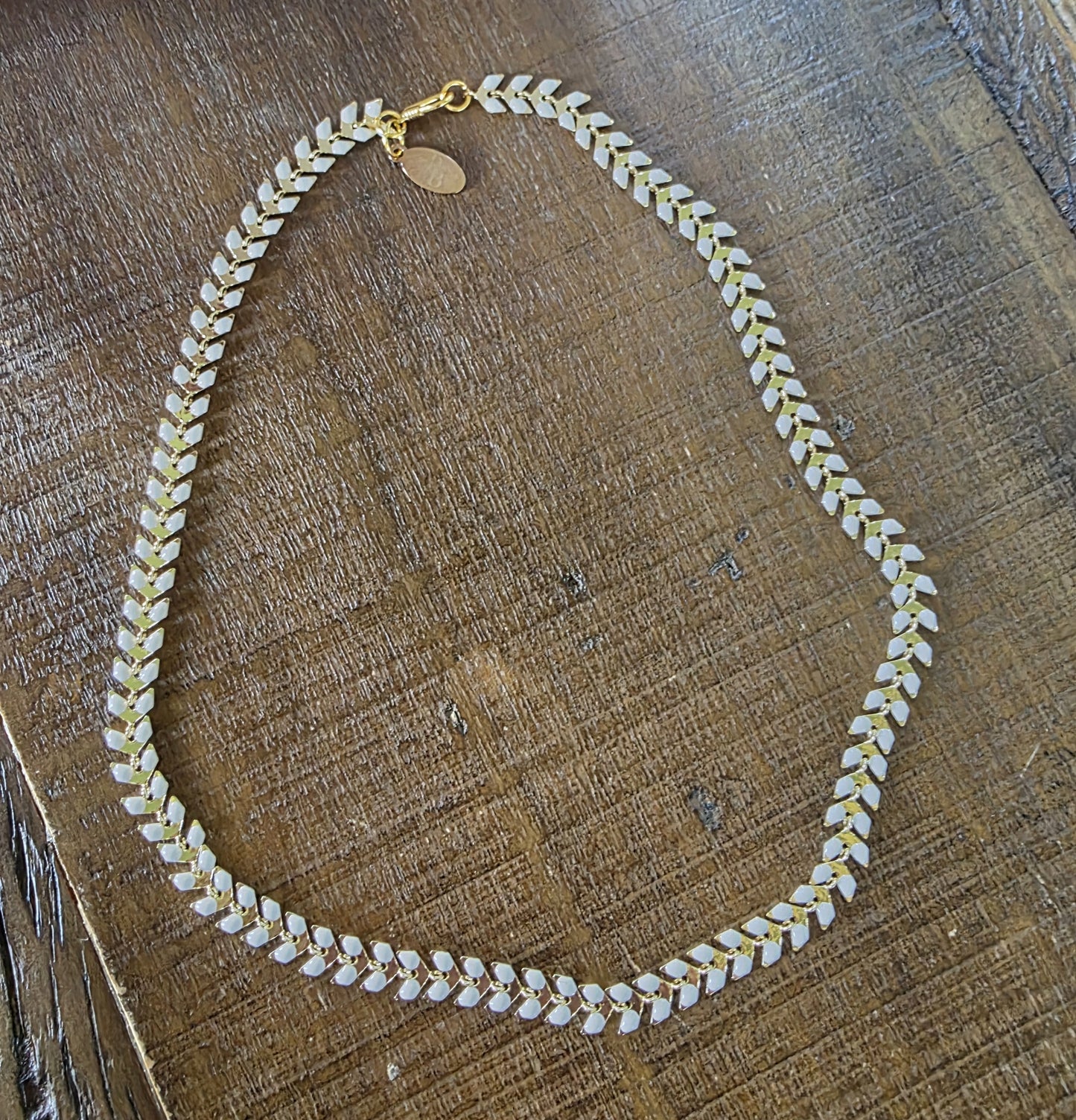 Chevron Enamel Necklace