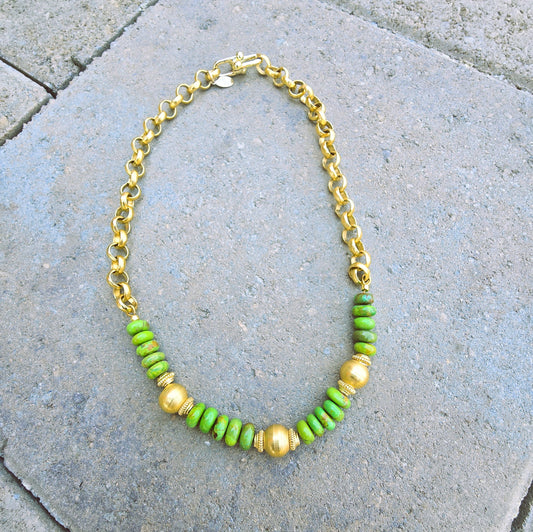 The Merritt Necklace - Green Turquoise