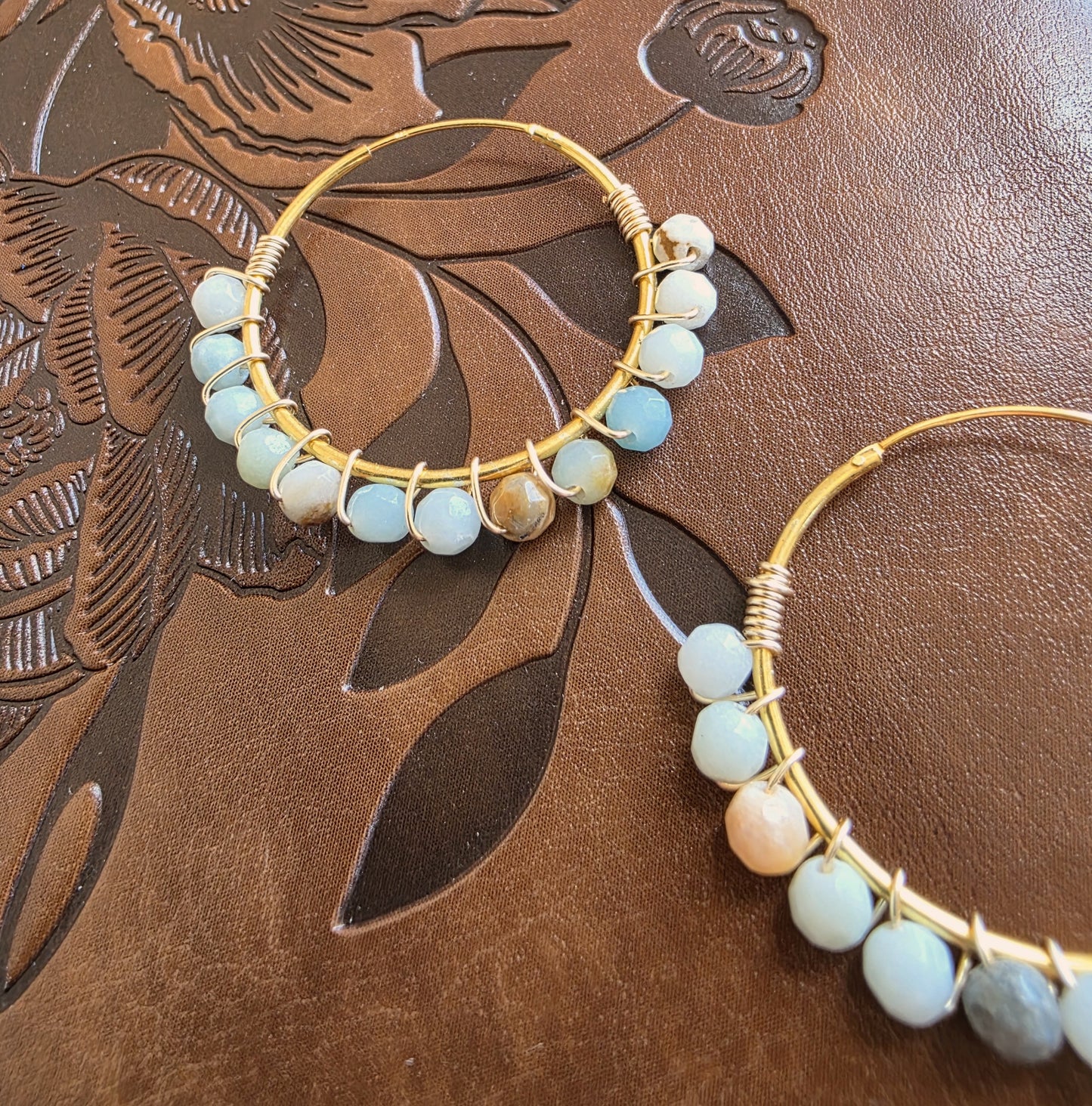 Chalcedony Wrap Hoop Earrings