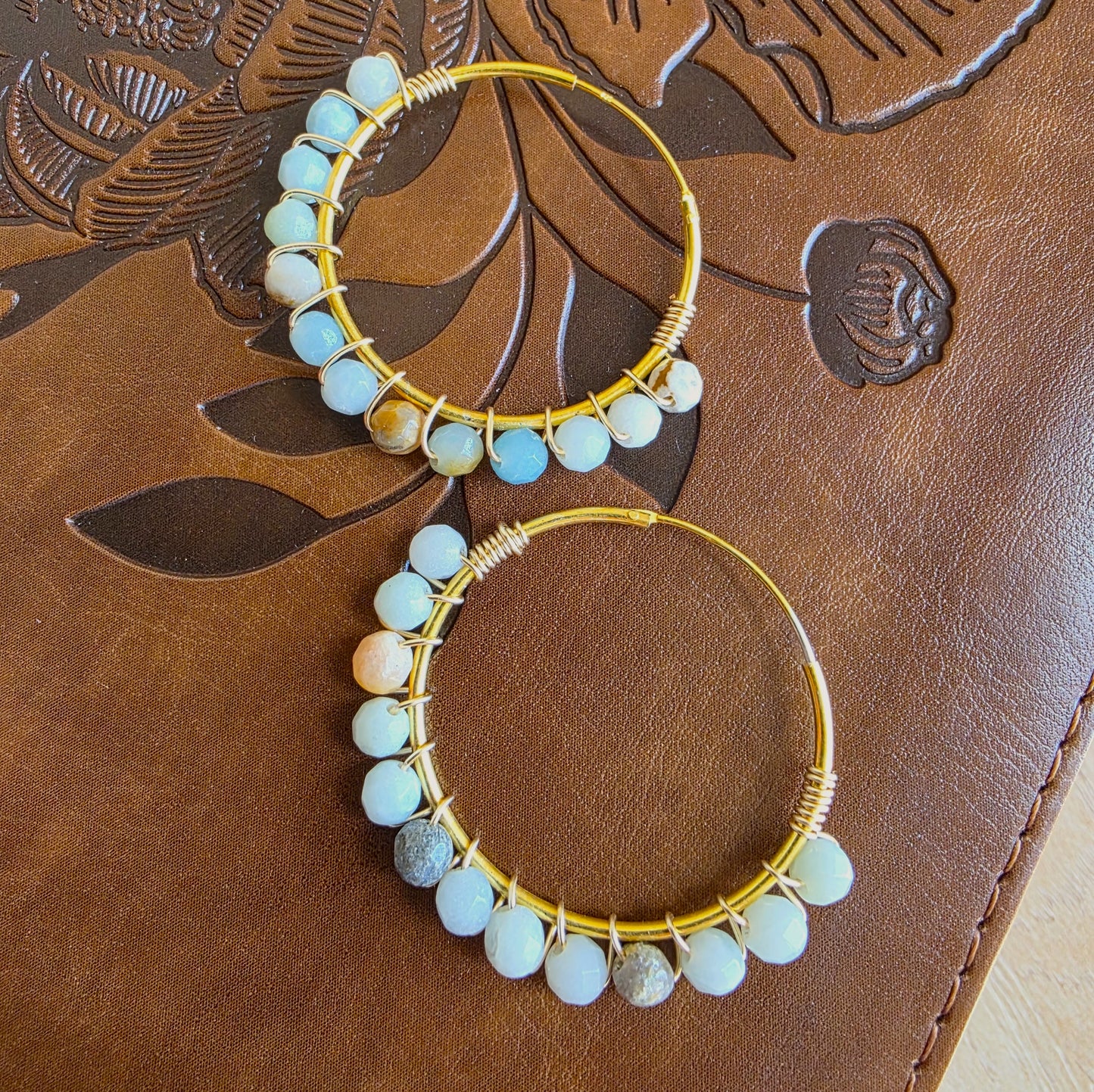 Chalcedony Wrap Hoop Earrings