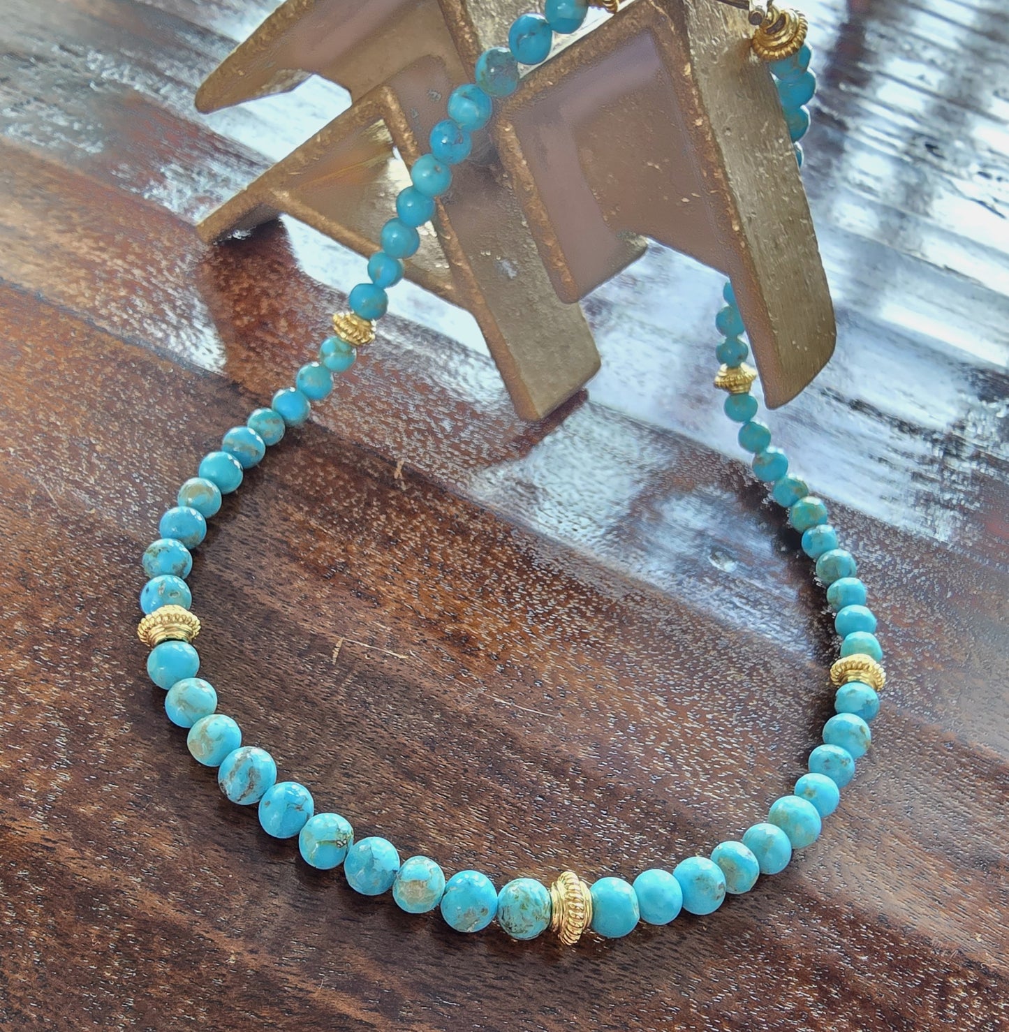 Cruz - Kingman Turquoise Round Bead Necklace