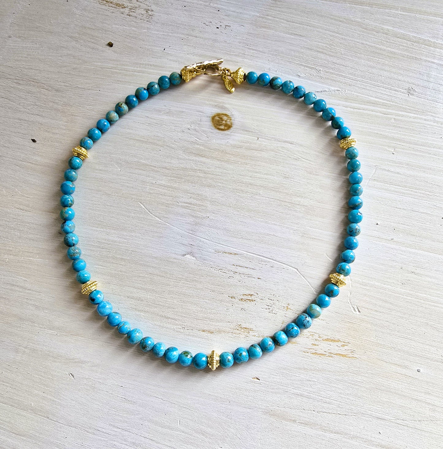 Cruz - Kingman Turquoise Round Bead Necklace