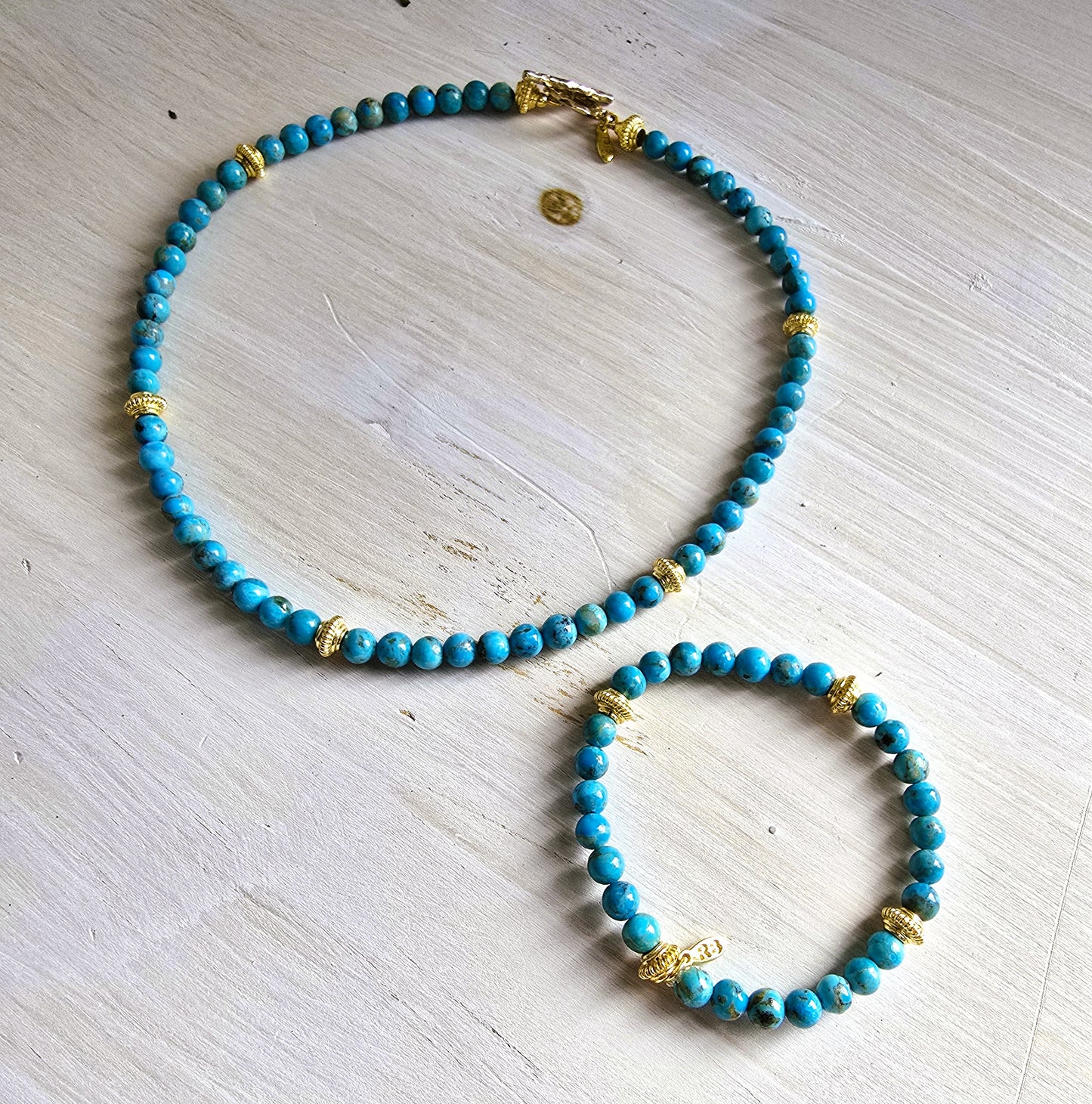 Cruz - Kingman Turquoise Round Bead Necklace