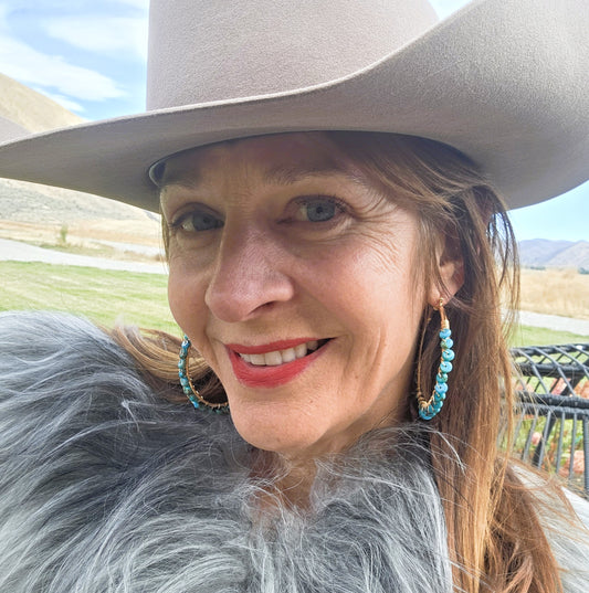 Large Turquoise Hoop Earrings