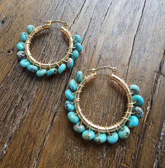 Turquoise Hoop Earrings