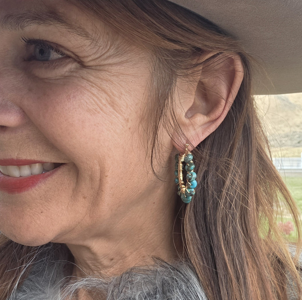 Turquoise Hoop Earrings